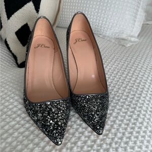 J.Crew glittered heels